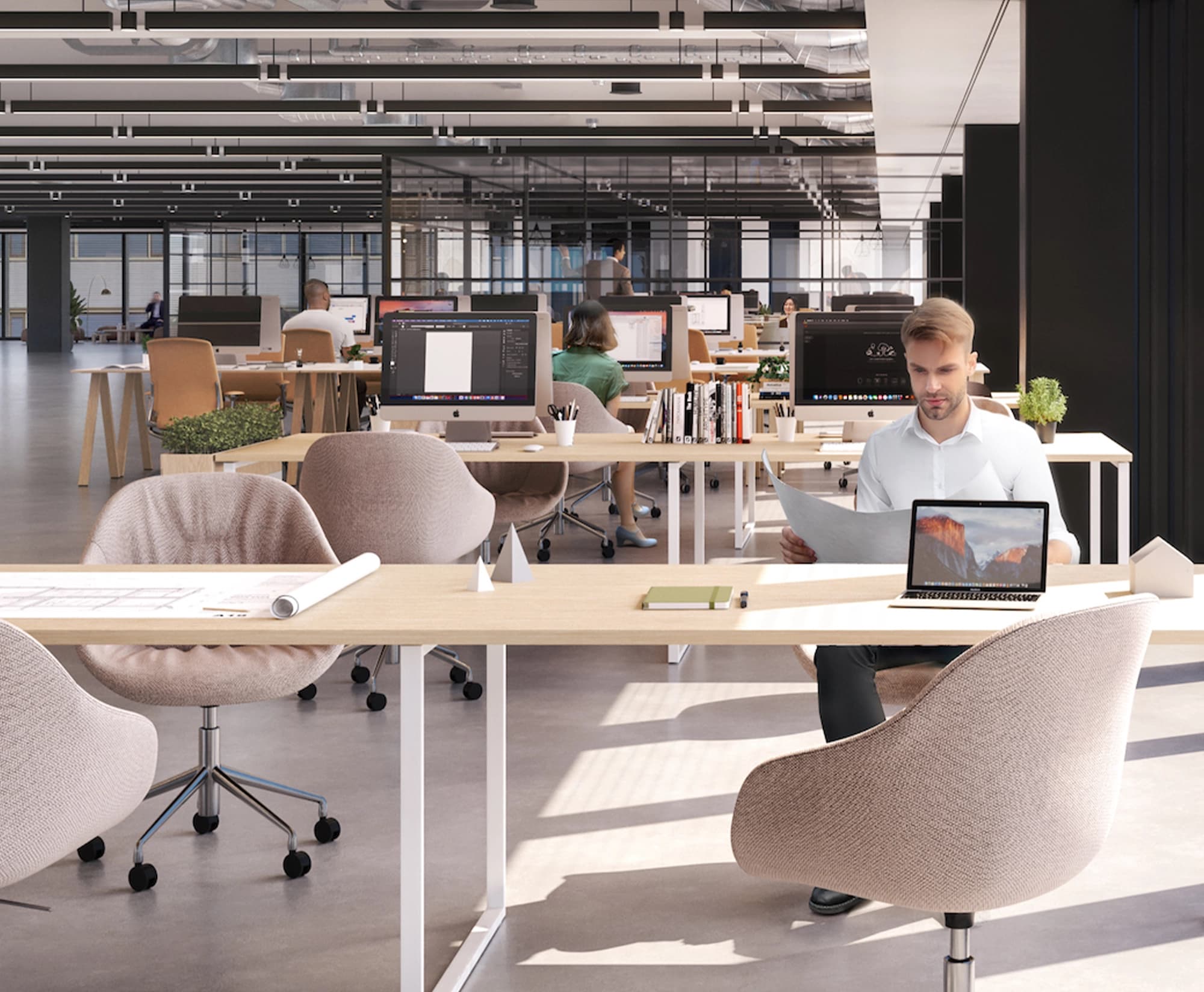 Example of the interior of an office